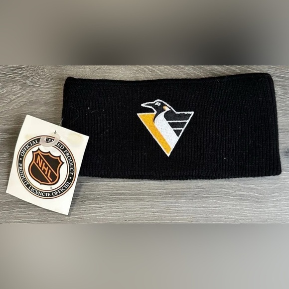 Vintage Pittsburgh Penguins NHL Head / Ear Warmer NOS NWT Deadstock - Picture 1 of 4